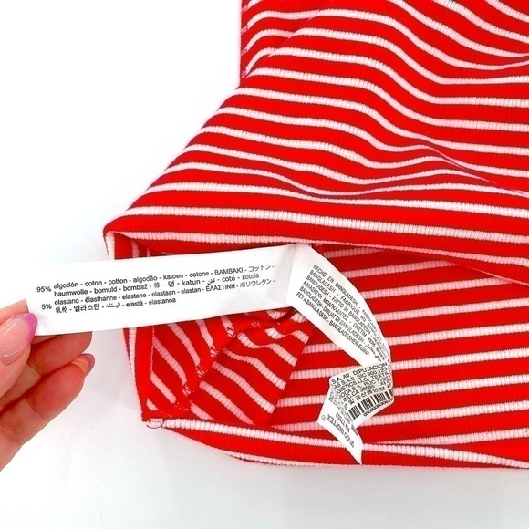 Zara Crop Top American armhole Red/White Striped M - Picture 4 of 9